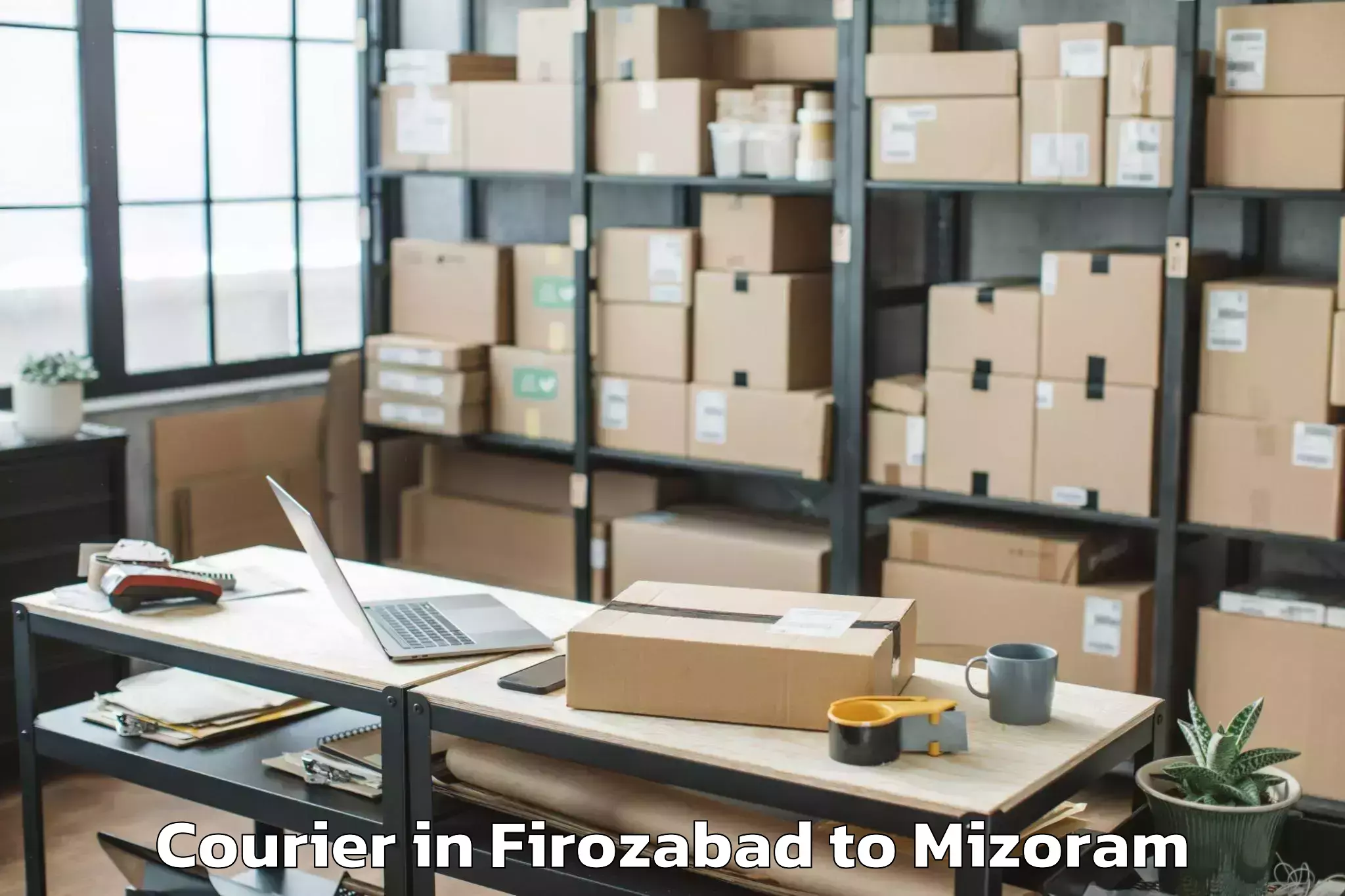 Affordable Firozabad to Hnahthial Courier